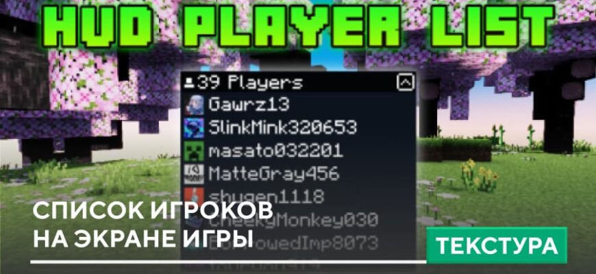 Скачать Текстуры: Список игроков на экране игры на Minecraft PE